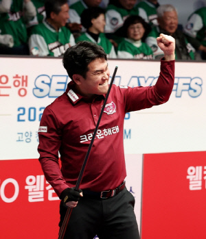 크라운해태, PBA 팀리그 준PO 1차전서 하나카드 제압