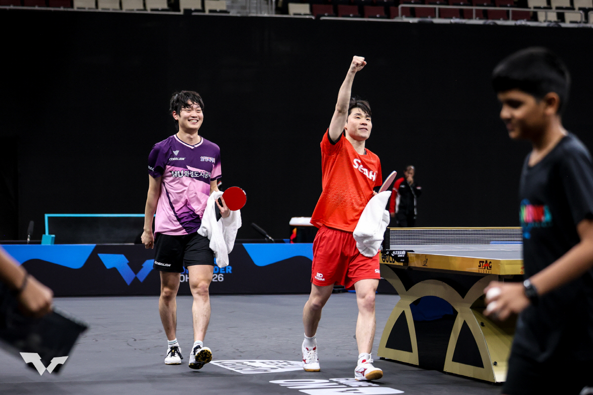 "K-탁구 에이스조 장우진X조대성이 해냈다!" 만리장성 또 넘고 男복식 …