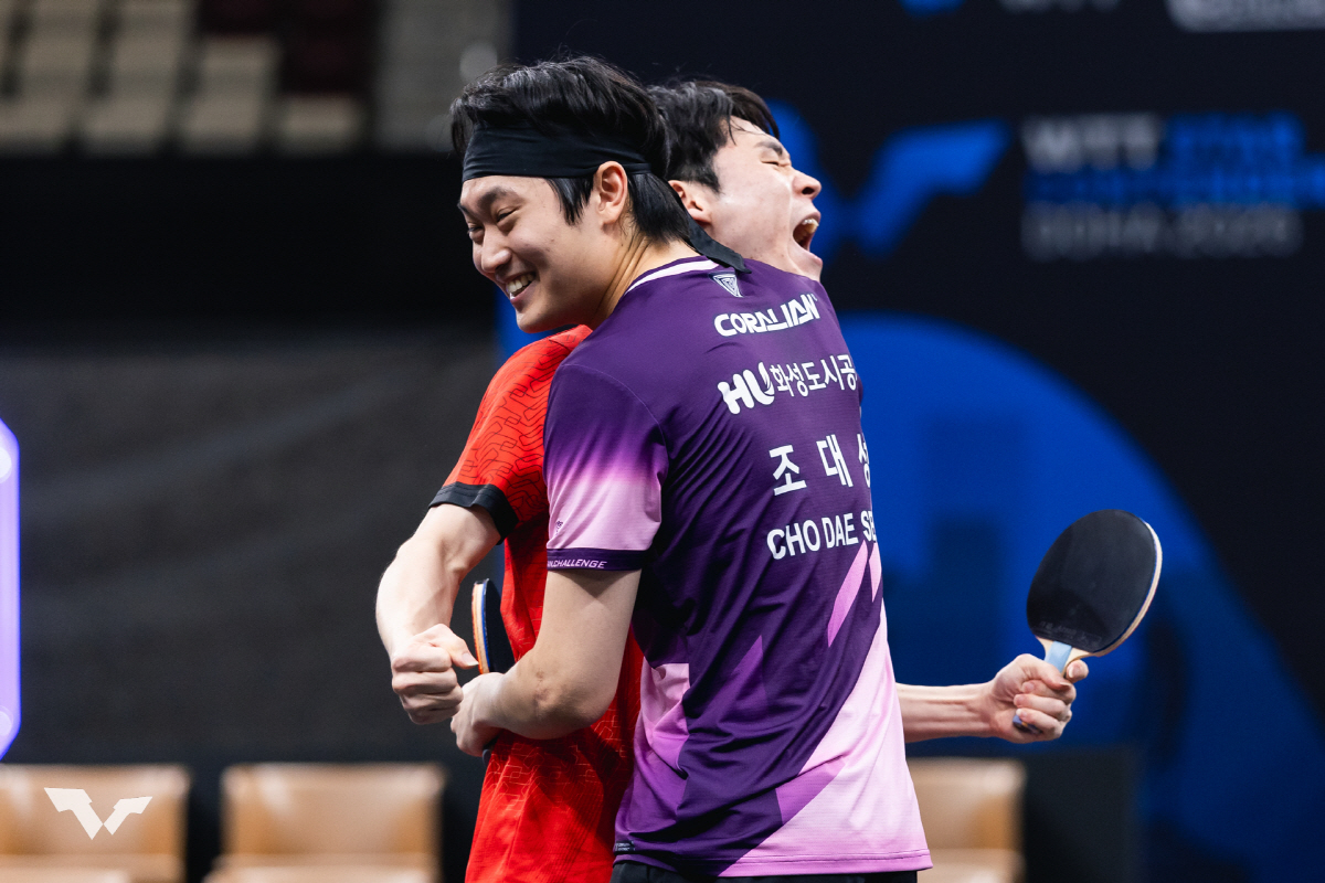 "K-탁구 에이스조 장우진X조대성이 해냈다!" 만리장성 또 넘고 男복식 …