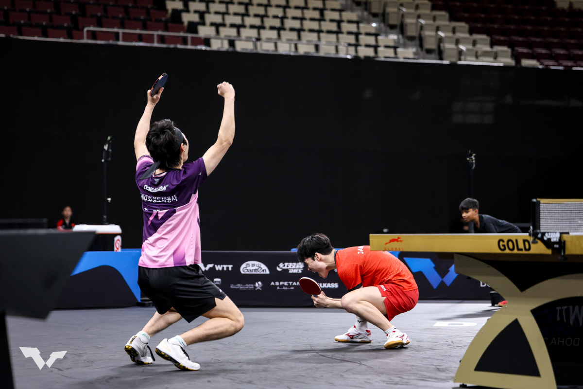 "K-탁구 에이스조 장우진X조대성이 해냈다!" 만리장성 또 넘고 男복식 …