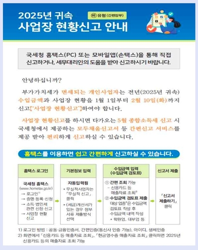 국세청, 면세사업자 167만명에 수입신고 안내…유튜버 첫 포함