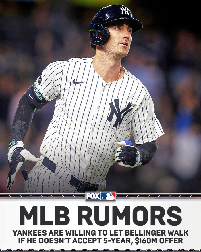 '대반전' 양키스, 결국 벨린저 버렸다! '3240억 장전' 메츠행 유력?…소토꼴 나기 싫다→'할 만큼 했잖아'