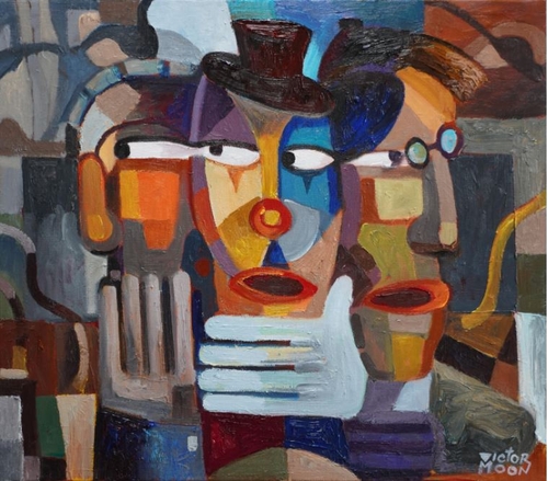 [동포의 창] 고려인 화가 문빅토르, 신작 '하얀장갑 낀 광대' 공개