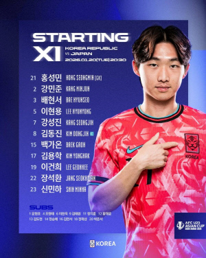 '패배하면 3연속 우승 실패' 반드시 이겨야할 한일전...이민성호, 선발 명단 발표