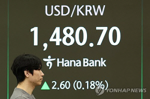 원/달러 환율 장중 1,480원 넘어…지난달 당국 개입 후 처음