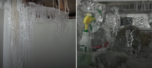 생활비 아끼려 난방 꺼버린 아파트, '얼음 성'으로 변해