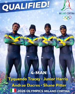 '쿨러닝' 자메이카 봅슬레이, 밀라노 출전권 3장 확보