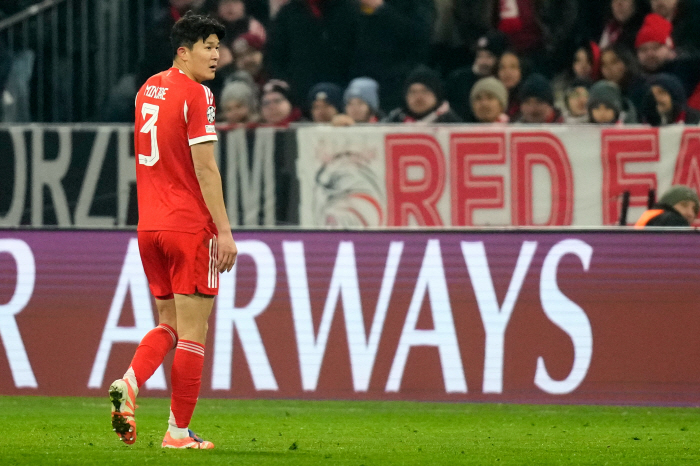 이럴 수가! 잘하던 김민재, 불의의 경고누적 퇴장→패스성공률 93%+평점 6...'케인 멀티골' 바이에른, 위니옹에 2-0 승 '토너먼트 직행 확정'[UCL 리뷰]