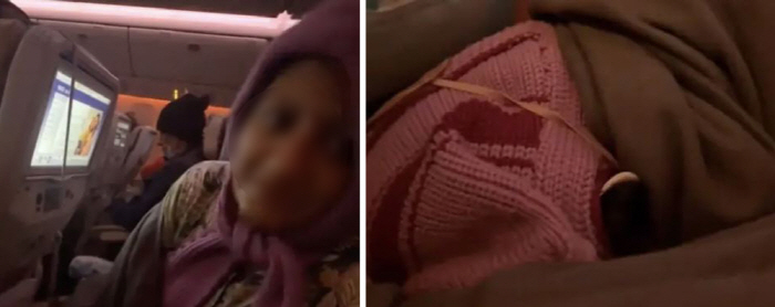 "옆 승객이 내 엉덩이를 베개 삼아 잔다" 기내 황당 영상 화제