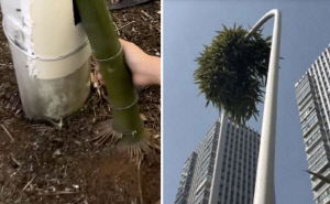 가로등 뚫고 6m 높이 자란 대나무…
