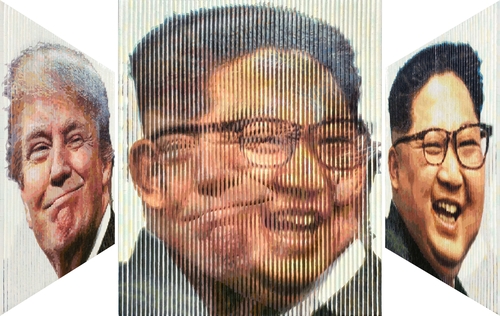 우측서 보면 김정은·좌측서 보면 트럼프…시공간을 담은 그림들