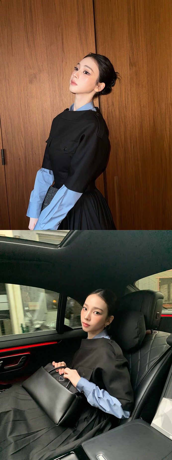 인파 속 카리나, 놀란 표정..팬 넘어지고 경호원 "차 좀 탈게요!"