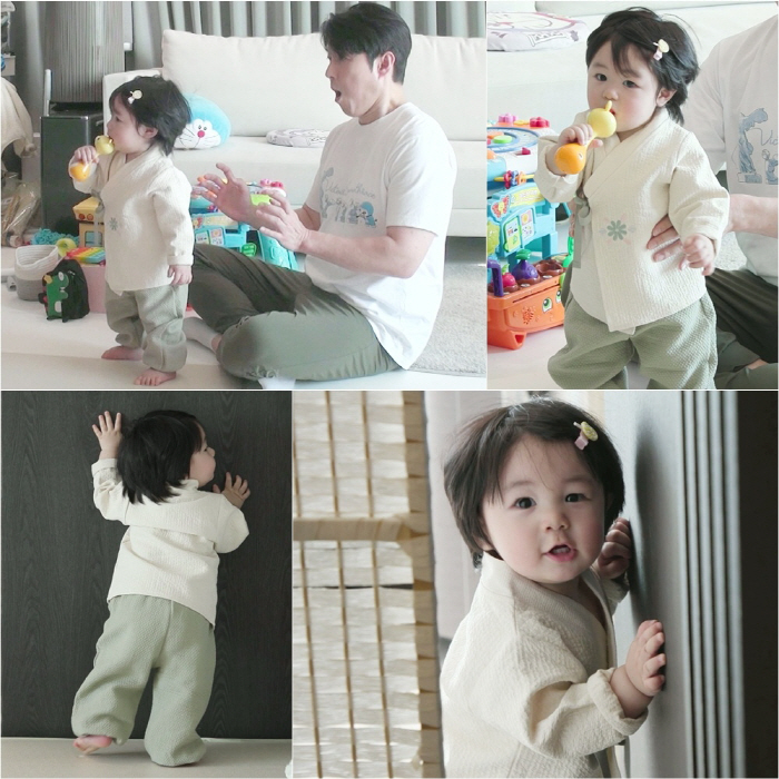 '심형탁 子' 하루, 다르긴 다르네..생후 359일에 벽 잡고 폭풍 걸음…
