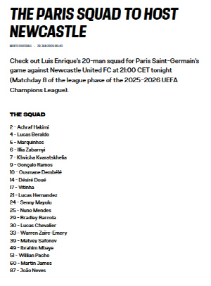 [오피셜]'충격, 또 결장이야. 정말 파리 생지옥인가' '판매 불가' 꼬리표 붙은 이강인, UCL 뉴캐슬전 명단 제외 '8경기 연속 결장' 확정..'엔리케가 원망스럽다'