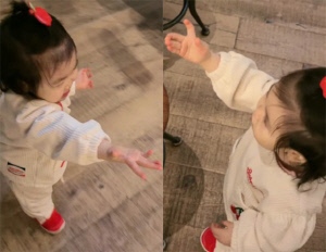 박수홍♥김다예, 16개월 딸 돌발 행동에 당황 