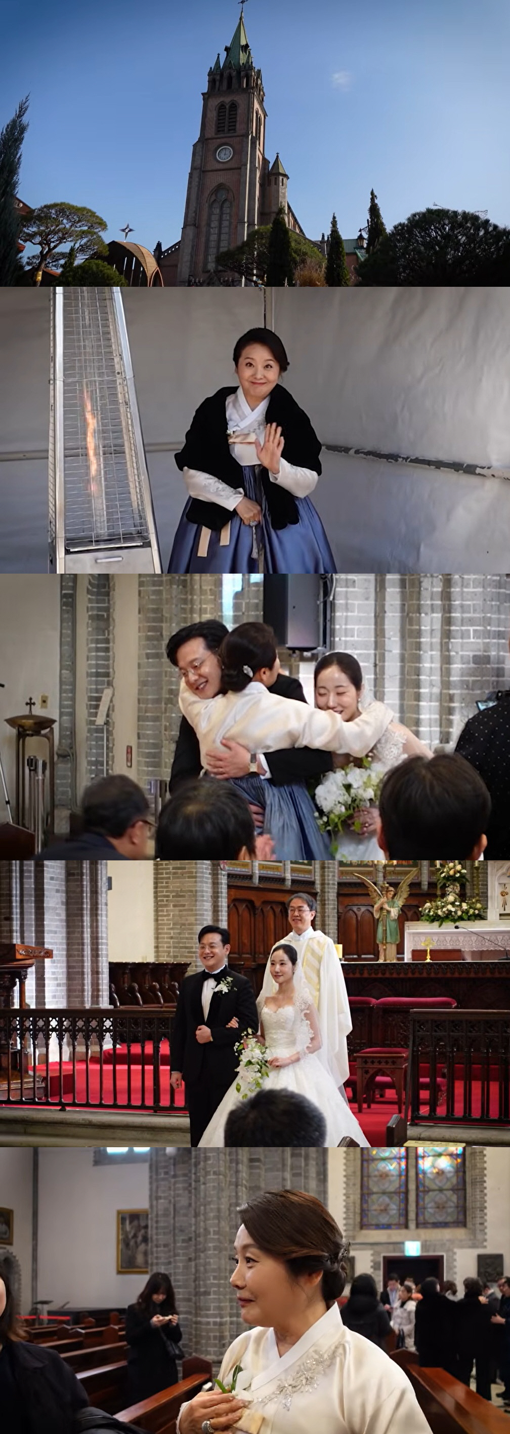 최유라, 美 명문대 아들 장가보냈다…명동성당서 경건한 결혼식 "잘 참았는…