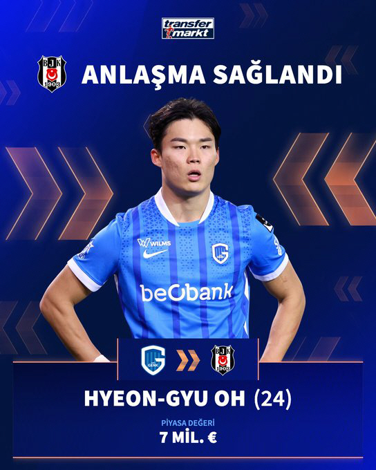 베식타스는 오현규 영입에 진심이다, 이적료 205억→290억원 상향 제시…