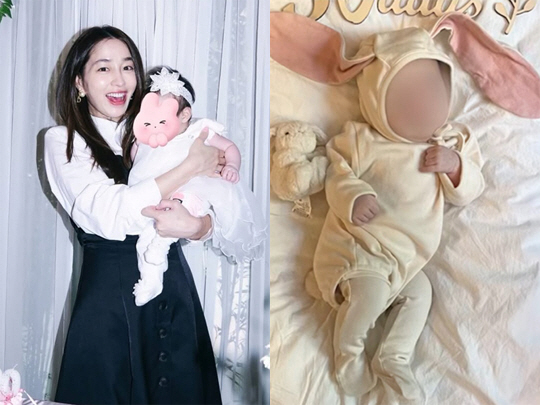 이민정♥이병헌 딸 서이 백일 사진..아기 토끼 변신 