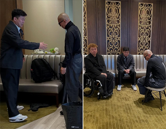 강원래 업고 故서희원 묘지 간 구준엽..."숨죽여 펑펑 울어"