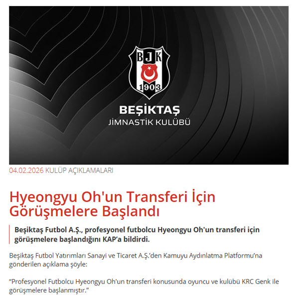 [오피셜]"대한민국 국대 공격수 튀르키예에 진출합니다" 오현규, 명문 베…