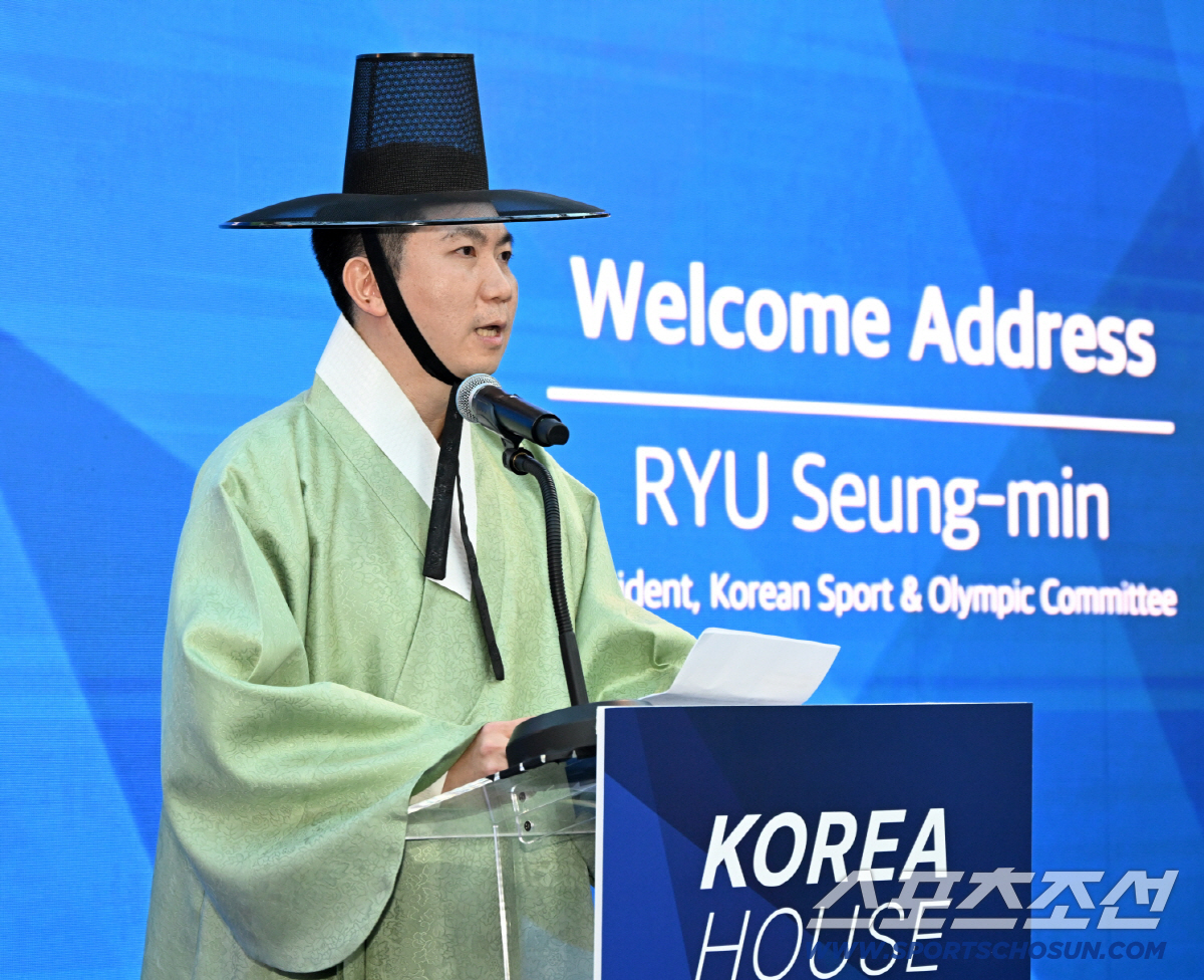 "'갓'승민 회장님" '케데헌'갓 쓴 유승민 대한체육회장+한복 입은 최휘…