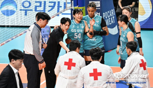 '실바 31득점 → 서브에이스 9개 융단폭격' GS칼텍스 4연승 질주…오세연 부상이탈 어쩌나 [장충리뷰]