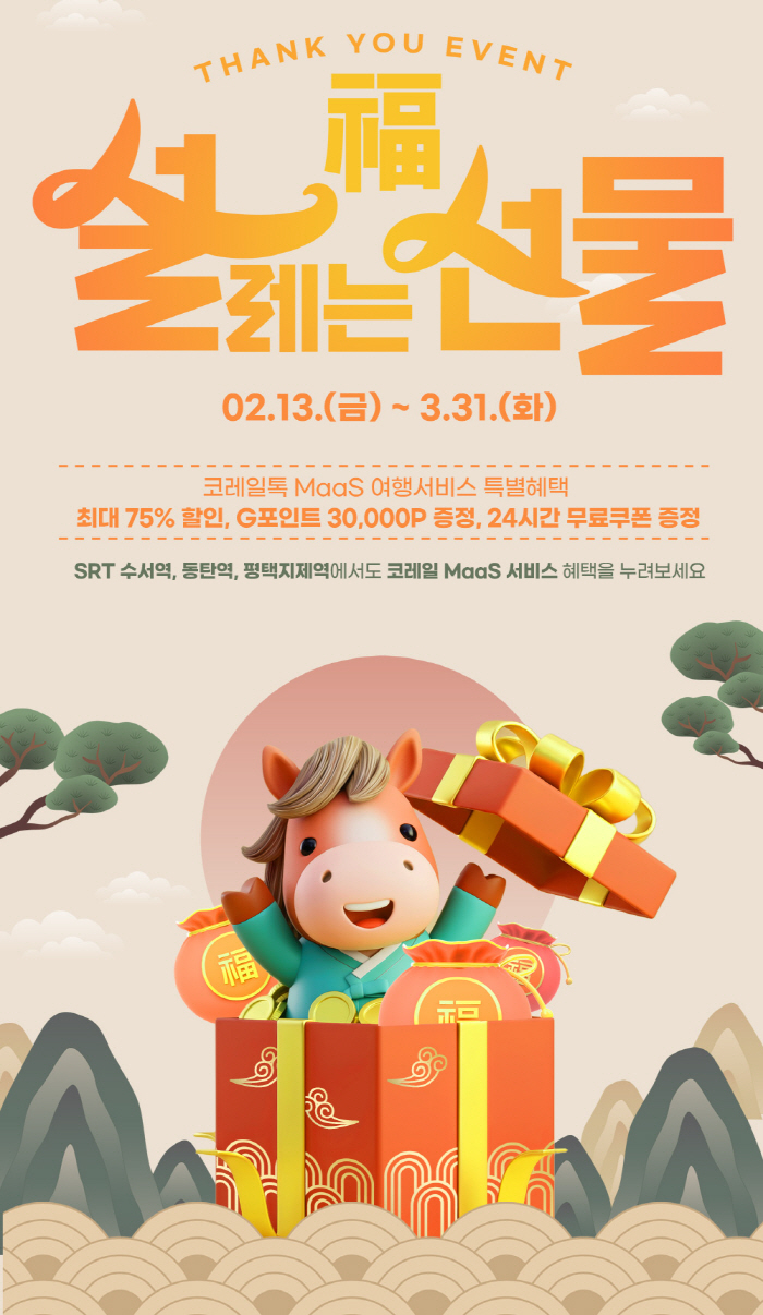 코레일, 새학기 시즌 한정 '코레일톡' 제휴서비스 최대 75% 할인