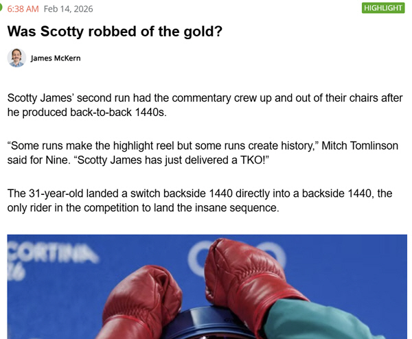 "日에 금메달 도둑맞았다" '역사에 남을 점프→금메달 불발'에 호주 '분…