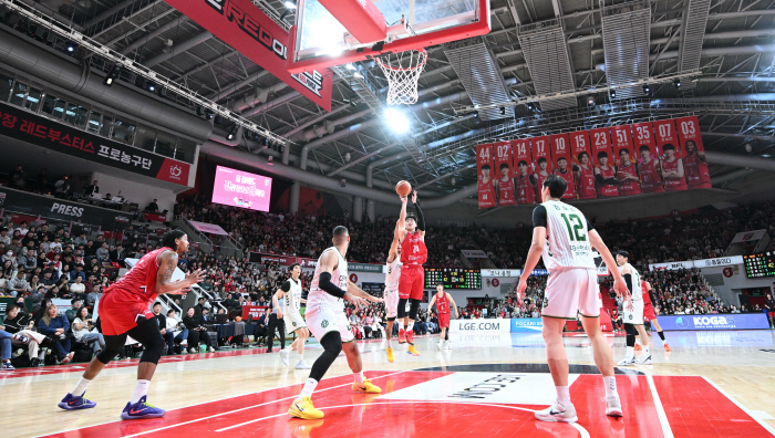 질식 수비 펼친 정관장, DB를 30점차로 대파하며 공동 2위 등극