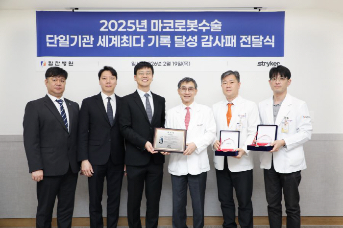 힘찬병원, 마코로봇 무릎 인공관절수술 3년 연속 '세계 1위'…학술적 성…