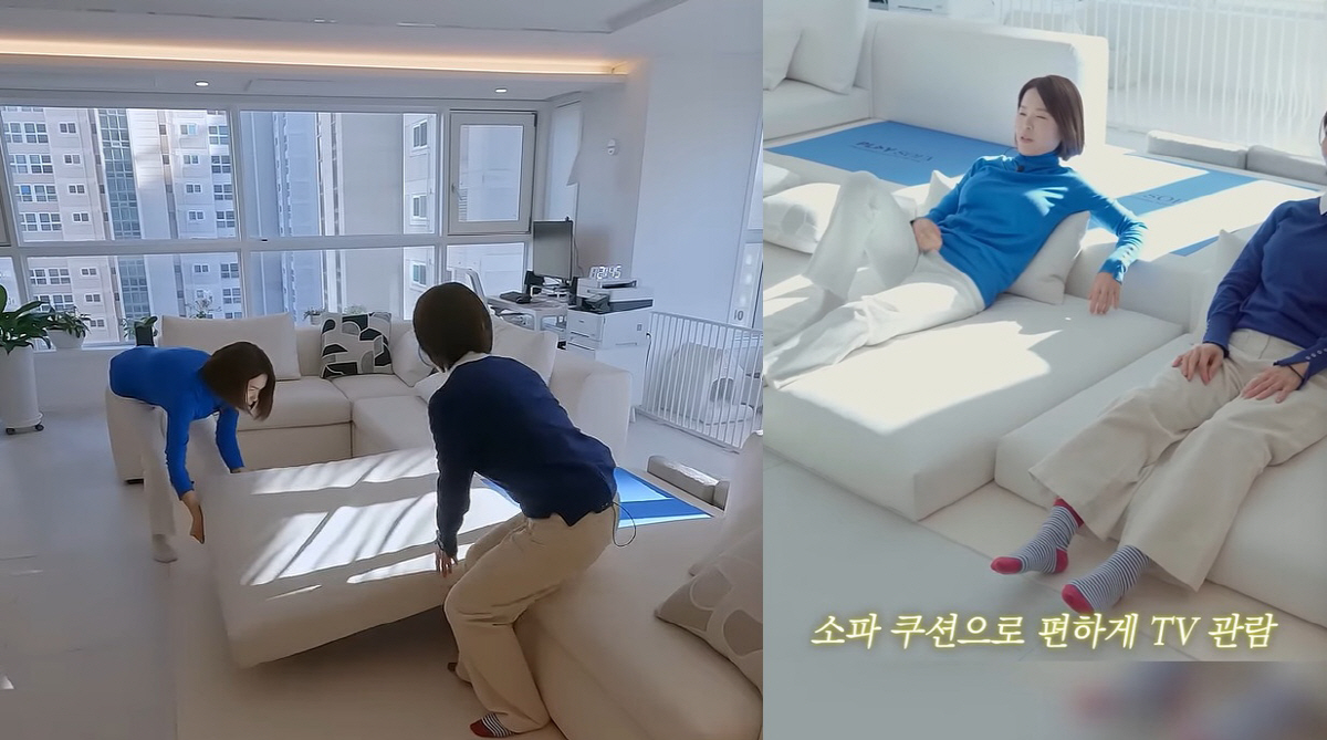 김지선, 네 자녀 층간소음 방지 위해 이렇게까지…"소파에 트램펄린 설치"