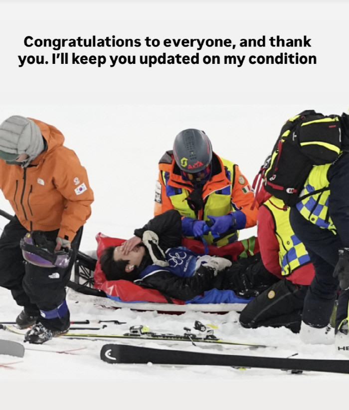 "십자인대 파열X연골손상X대퇴부 골절...충격적 진단" '투혼 스키어' …