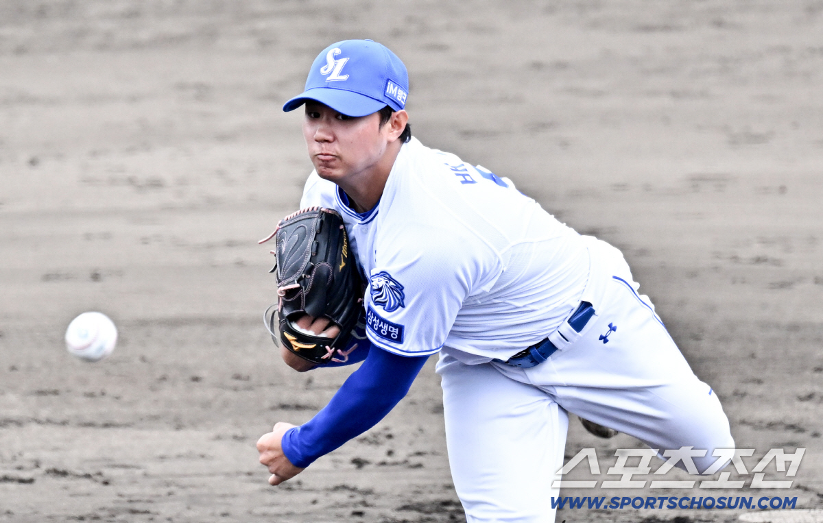 '3B 1S에서도 직구 승부'...삼성 배찬승, 대표팀 김도영 병살로 증…
