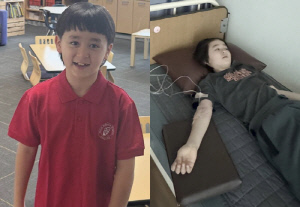 '샘해밍턴子' 벤틀리, 작은 팔에 링거...형 윌리엄 이어 장염 