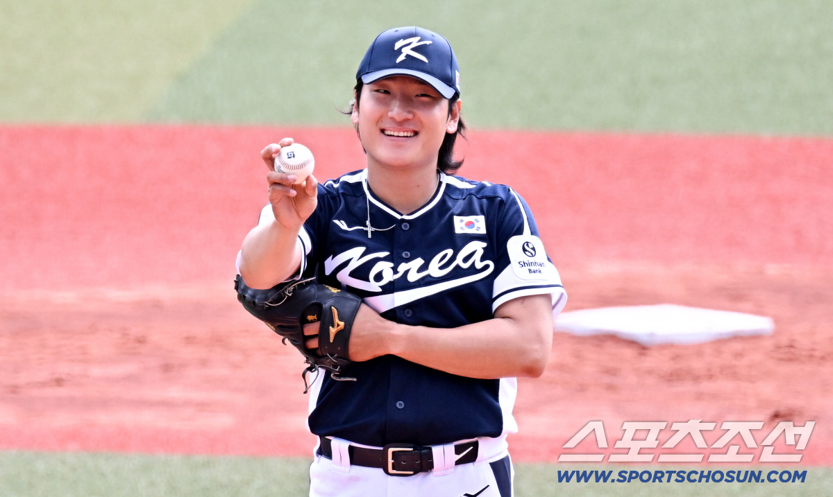 '155㎞ 강속구' 곽빈, 대표팀 에이스 존재감 확인...살벌한 구위 상…