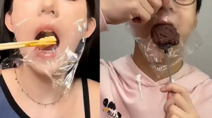 비닐랩에 음식 싸서 씹는 기이한 다이어트 효과는?