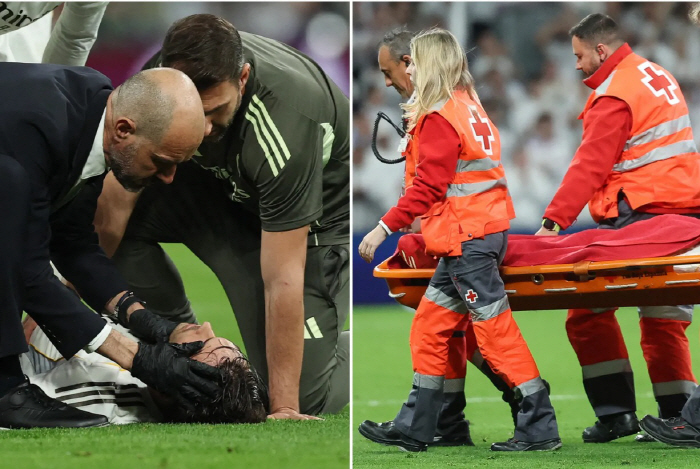 비니시우스 UCL 16강행 축포에도 웃지 못한 레알, 충격의 '팀킬'→끔찍한 충돌…'병원 이송' 아센시오, 검진 결과 나왔다