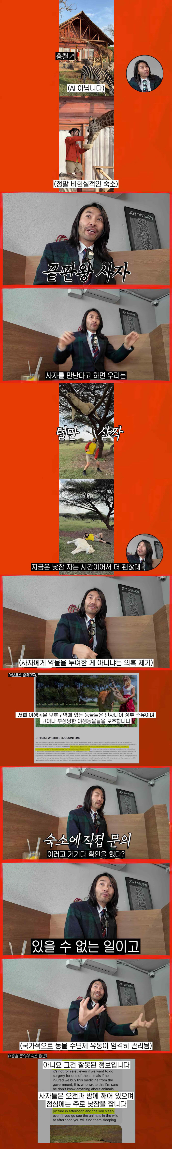 노홍철, 동물학대 논란에 해명 영상 공개.."약 취한 사자? 절대 아냐, 낮잠 시간"[종합]