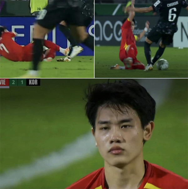 "한국 선수 정강이에 살인태클" 베트남 신성, 결국 2경기 출장정지 '철…
