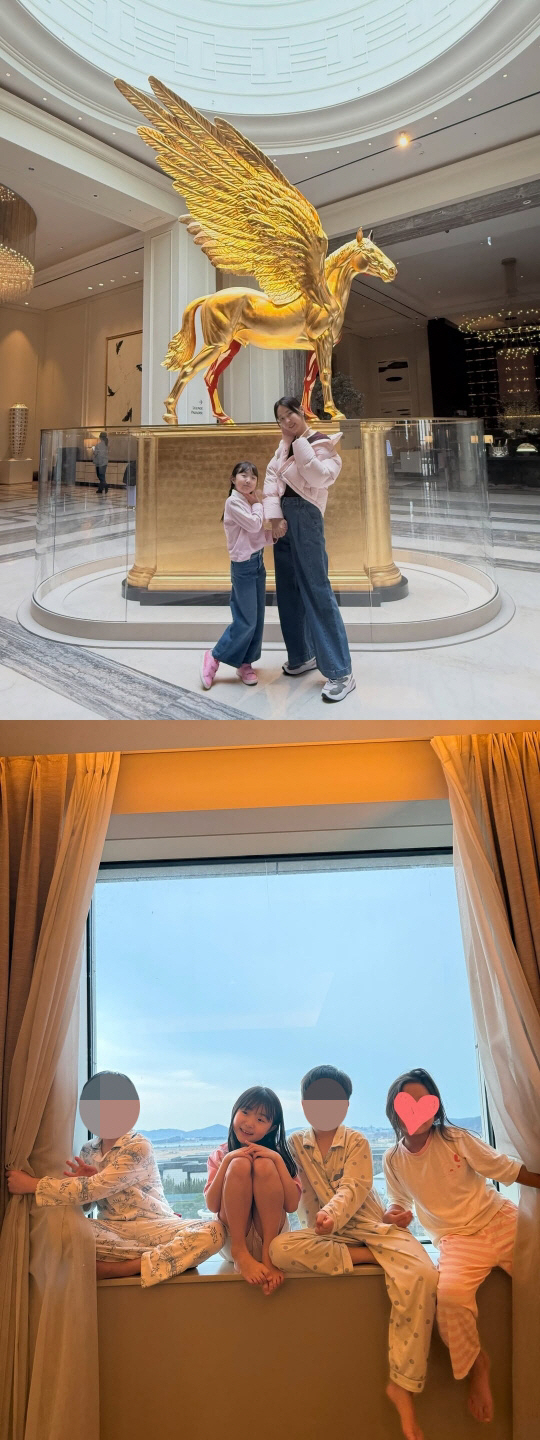 이지혜, '학비 1200만원' 초2 딸 친구들과 호캉스 소원 성취.."더…