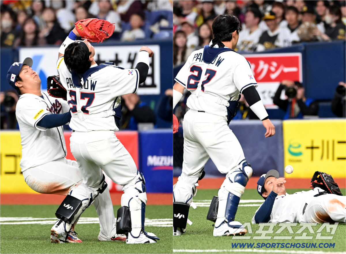 박동원, 드러누운 문보경 배에 공 '툭'…'내가 잡는다 했잖아' 능청스런…