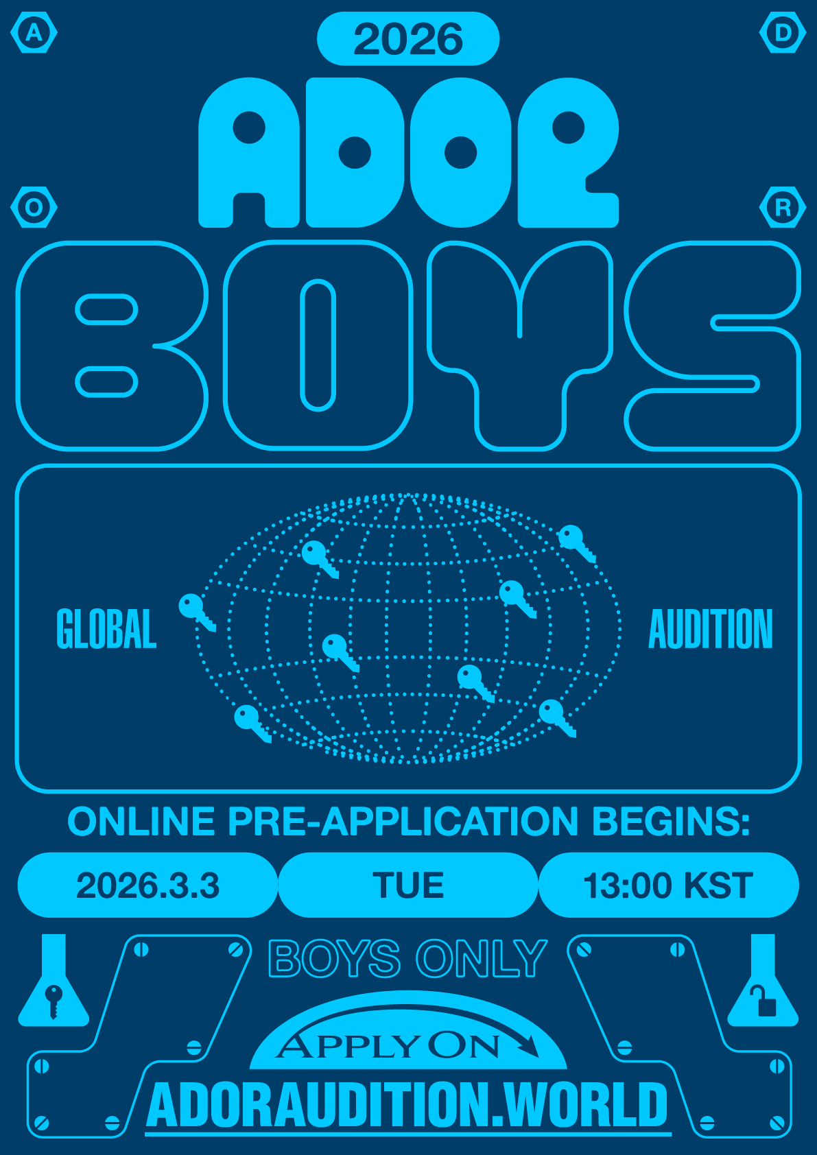 [공식]어도어, 남자 뉴진스 찾는다..11개 도시서 '보이즈 글로벌 오디…