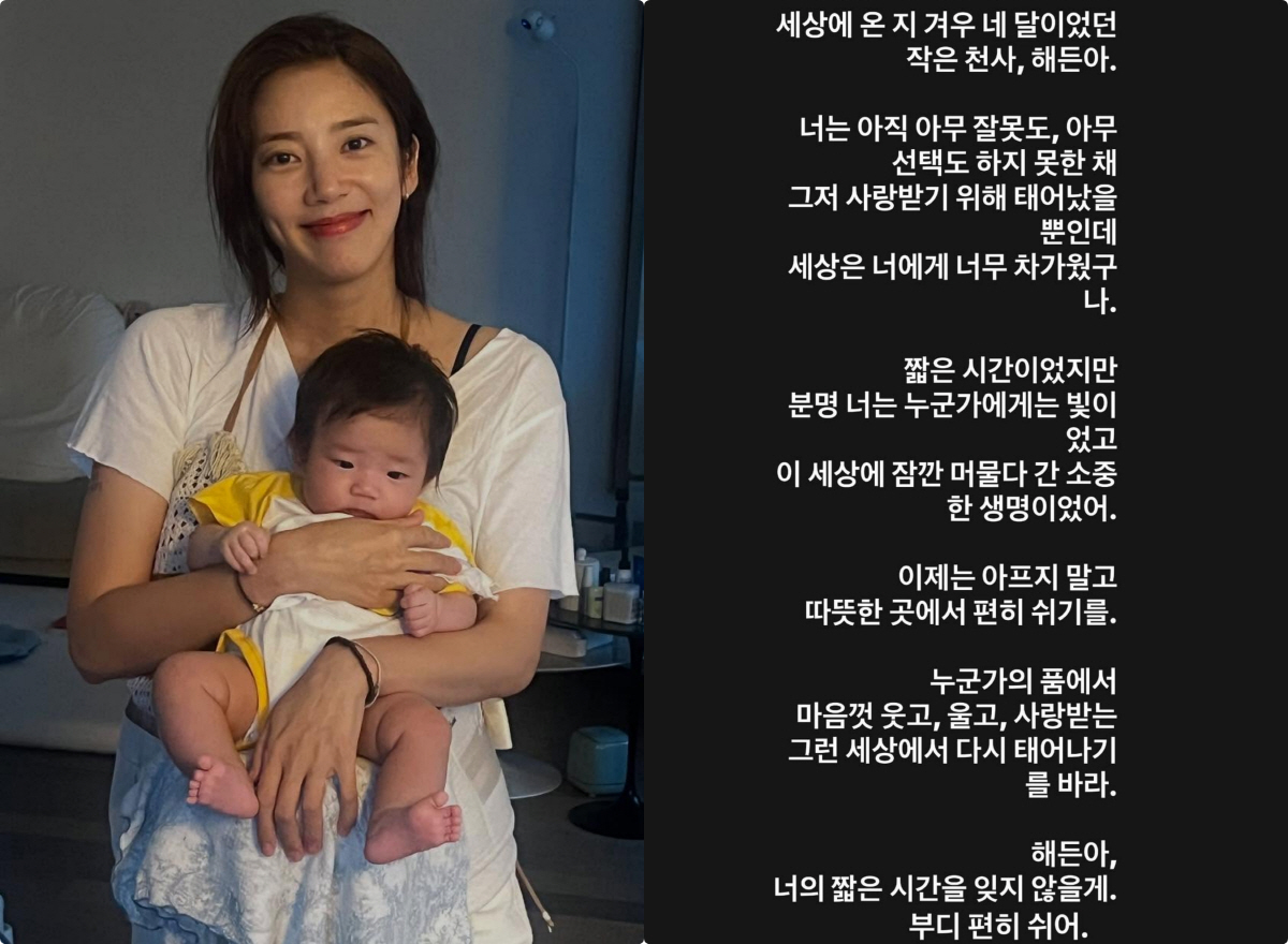 '9개월 딸맘' 손담비, 母 학대로 숨진 '해든이' 추모 "다음생엔 마음…