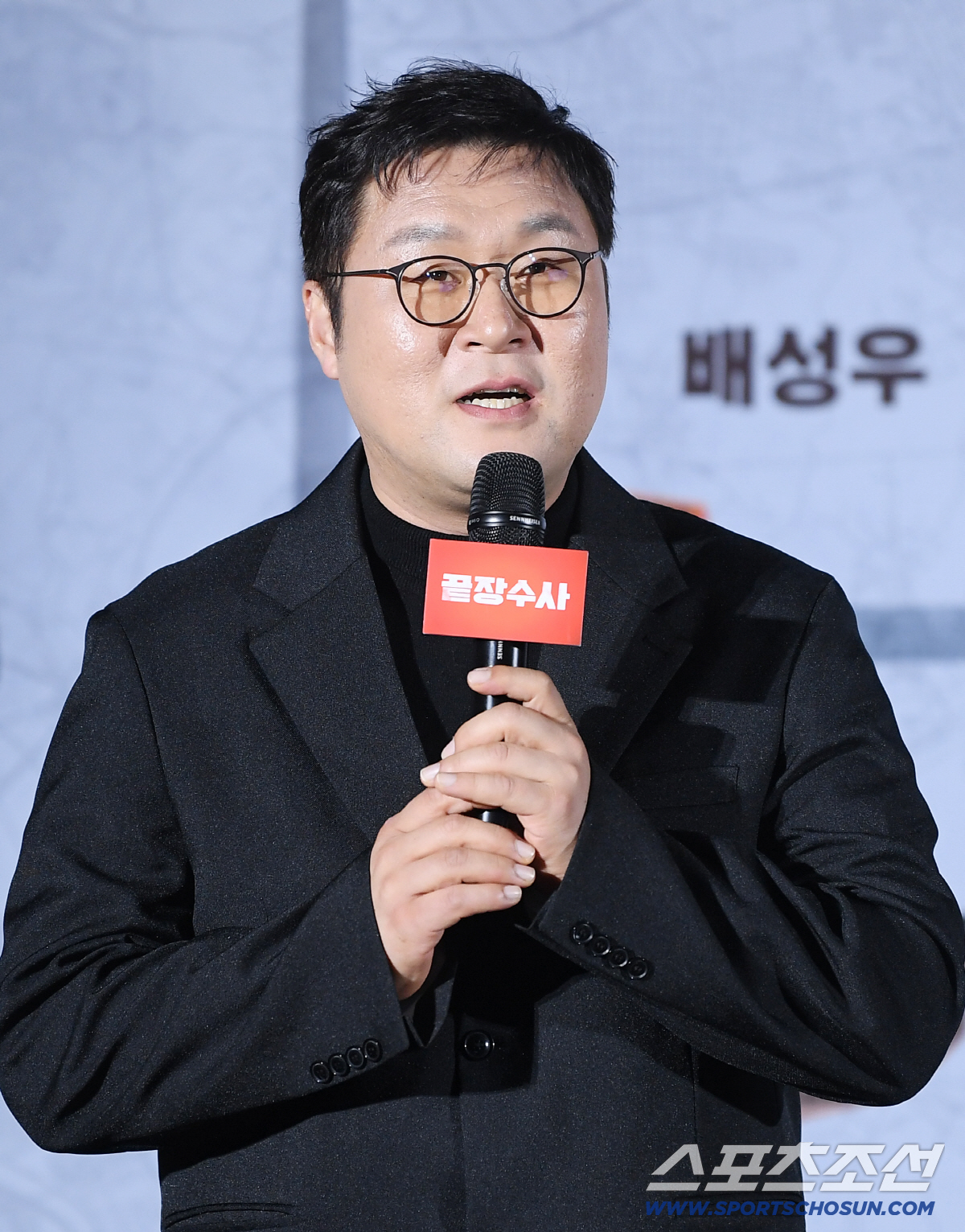 영화 '끝장수사' 제작보고회가 9일 오전 서울 용산구 CGV아이파크몰에서 열렸다. 배우 윤경호가 소감을 말하고 있다. 정재근 기자 cjg@sportschosun.com/2026.3.9/