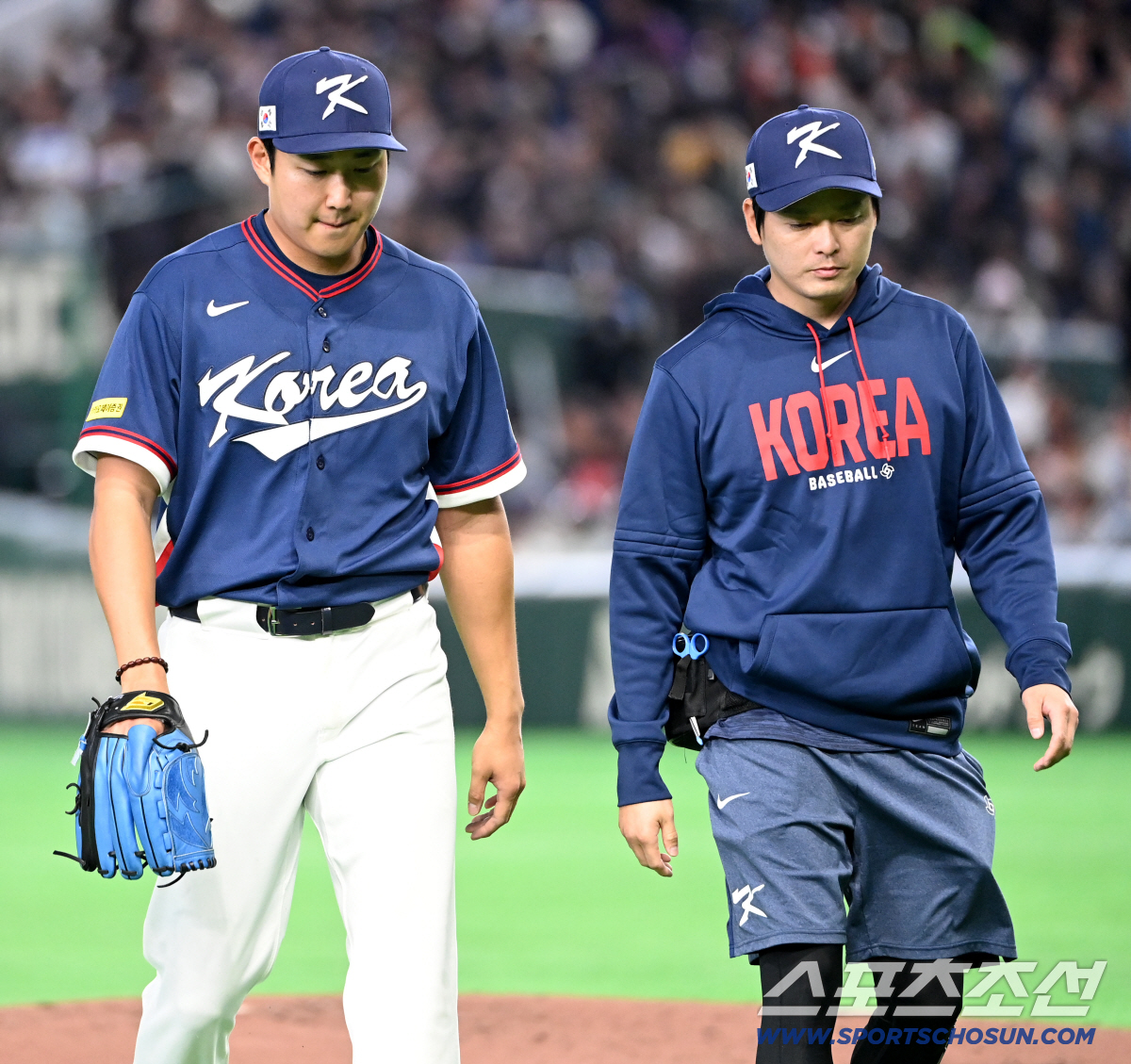 '한국도 LG도 초비상!' 손주영 팔꿈치 이상 호소…8강 가도 추가 등판…