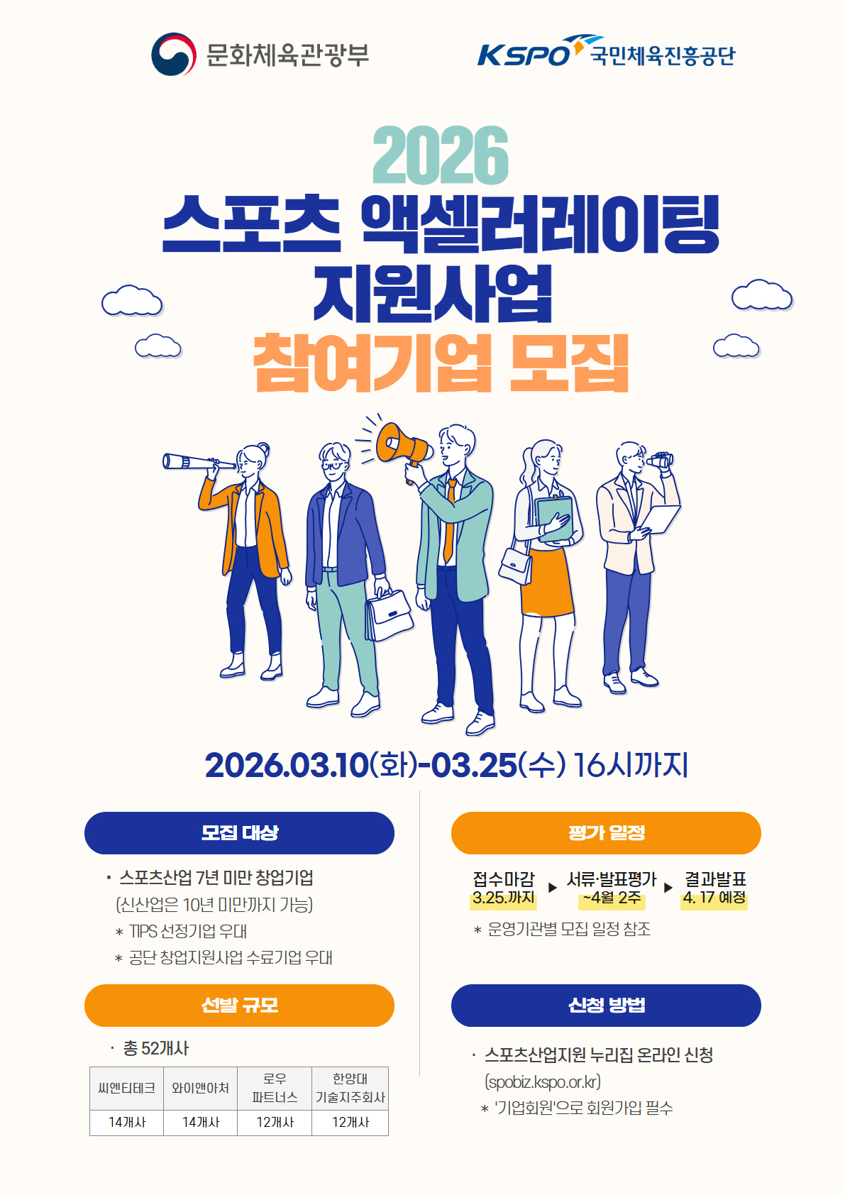 국민체육진흥공단, 2026년 스포츠산업 창업·액셀러레이팅 지원 사업 참여…