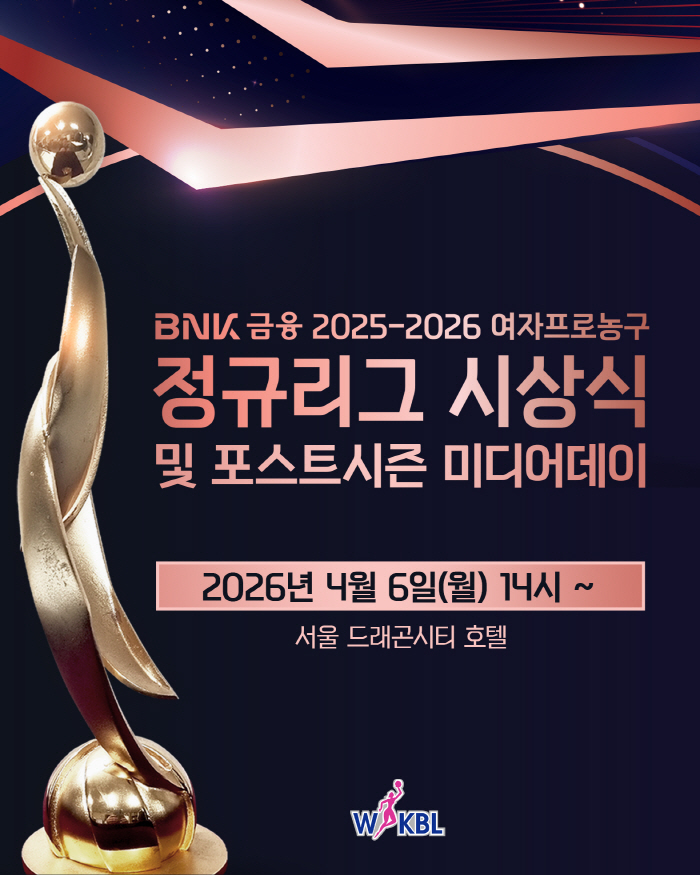 WKBL 정규리그 시상식 및 포스트시즌 미디어데이, 4월 6일 개최
