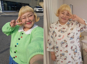 '김민기♥' 홍윤화, 40kg 감량하더니..과감한 잠옷 차림, 홀쭉 비주얼 '눈길'