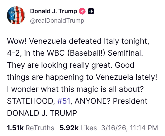 대통령 체포했더니 결승에 왔어? 트럼프 대충격 반응, 축하인가 조롱인가 …