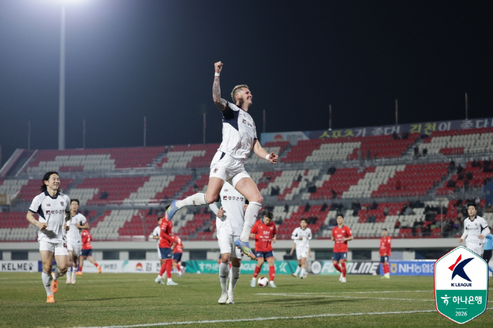 [현장리뷰]"고재현 극장골!" '이상헌 퇴장 변수' 김천 상무, '프리드…